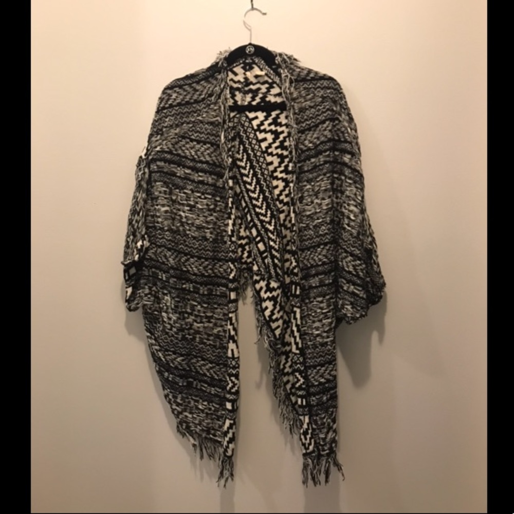 Slouchy Black and White Cardigan